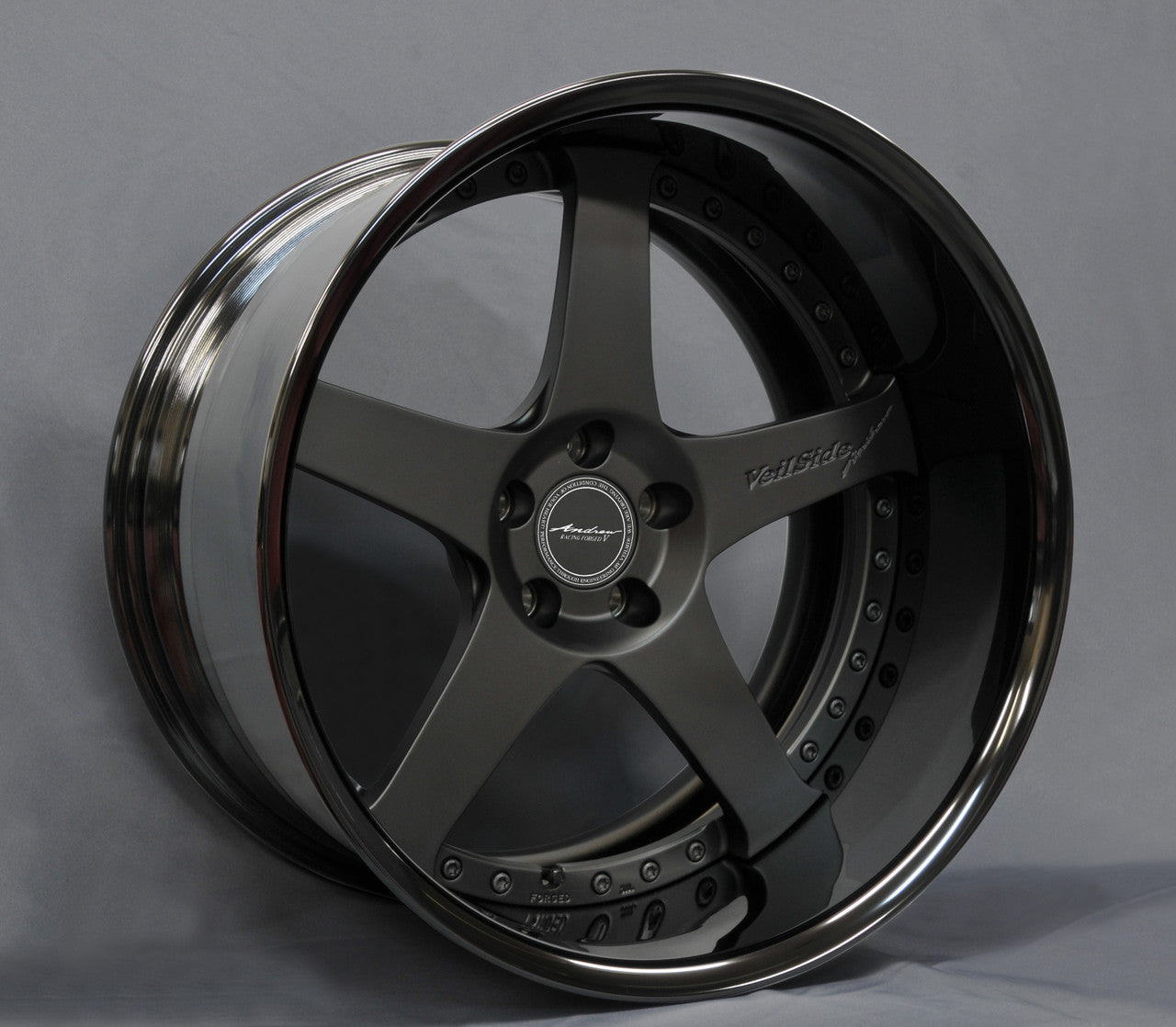 VeilSide 1993-1998 Mazda RX7 FD3S Fortune Model 20" Forged Wheels & Tires Set in Matte Black Polish Front 20x9J Tires 255/30-20 Rear 20x12.5J Tires 325/25-20 - 345/25-20