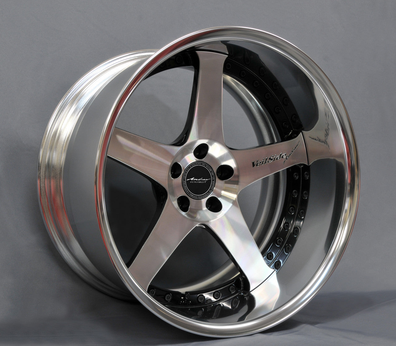 VeilSide 2003-2008 Nissan 350Z Z33 TOKYO DRIFT Wide Body Model 20" FORGED Wheels 4 Pieces Set in BLACK POLISH Front 20x9J Tire 255/30-20; Rear 20x12.5J 325/25-20