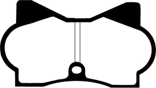 EBC De Tomaso Pantera 5.7 Redstuff front performance brake pads shown in a high-resolution image.