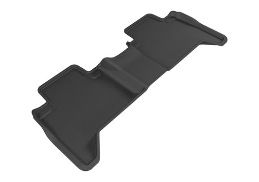 Black 3D MAXpider rubber floor mats for second row of 2016-2020 Toyota Tacoma double cab, designed to protect vehicle flooring.