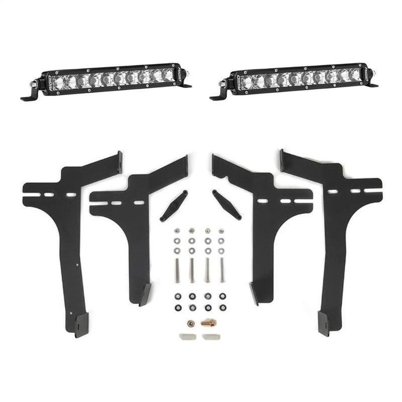 Rigid Industries SR-Series grill kit for 2010+ Toyota Tacoma, featuring sturdy grille design with integrated lighting elements.