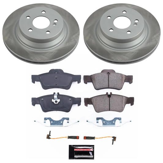 PowerStop rear semi-coated rotor kit for Mercedes-Benz E500 2003-2006, performance brake system with vented rotors.