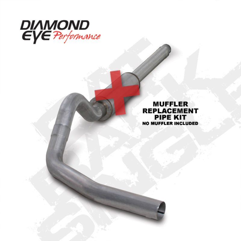 Diamond Eye Performance catback exhaust pipe for 94-97 Ford 7.3L Power Stroke F250/F350, single aluminum replacement pipe.