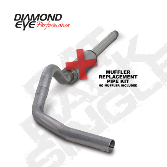 Diamond Eye Performance catback exhaust pipe for 94-97 Ford 7.3L Power Stroke F250/F350, single aluminum replacement pipe.