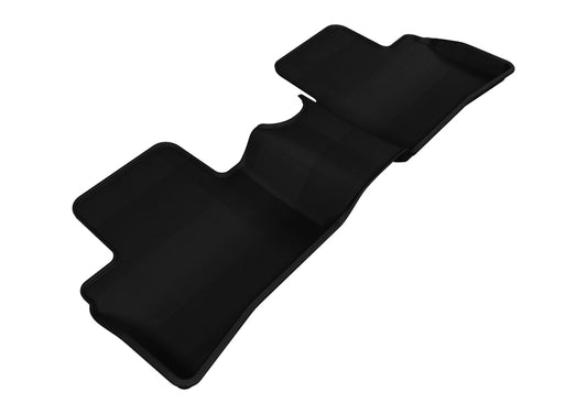 Black 3D MAXpider Nissan Juke 2011-2018 Kagu 2nd row rubber floor mats with textured surface and custom fit.