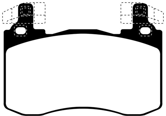 EBC 2017+ Kia Stinger 3.3L Twin Turbo Redstuff front brake pads, high-performance automotive brake components.