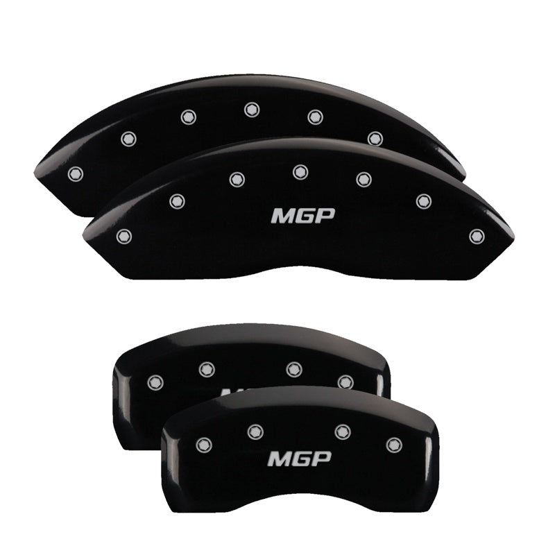 MGP 4 Caliper Covers Engraved Front & Rear MGP Black Finish Silver Char 2017 Toyota Corolla IM