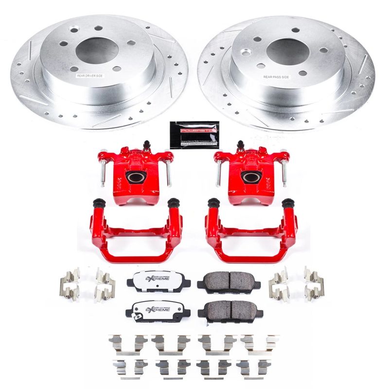 PowerStop Z26 Street Warrior rear brake kit with calipers for Nissan Altima 2007-2010, performance brake upgrade.