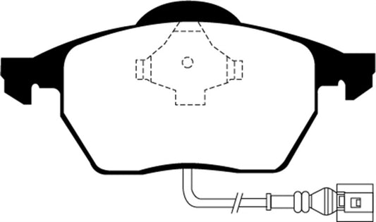 EBC Ultimax2 front brake pads for Audi TT 1.8 Turbo, OE type, showing the brake pad set with metal backing plates and friction material.