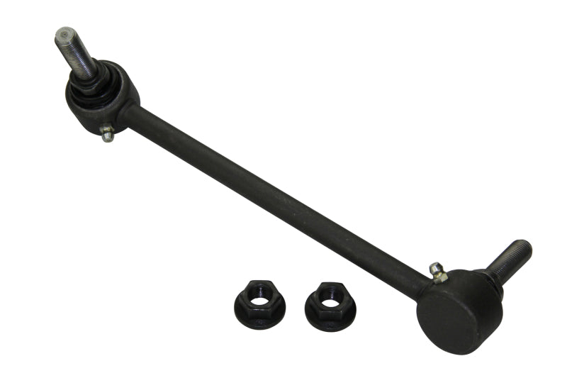 Moog Cadillac ATS front right sway bar endlink, compatible with 2013-2019 models, showing the metal component with mounting points