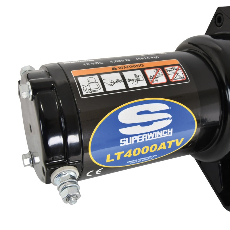 Superwinch 4000 lbs 12V DC steel rope winch with 50ft length and durable construction, ideal for heavy-duty pulling and recovery.
