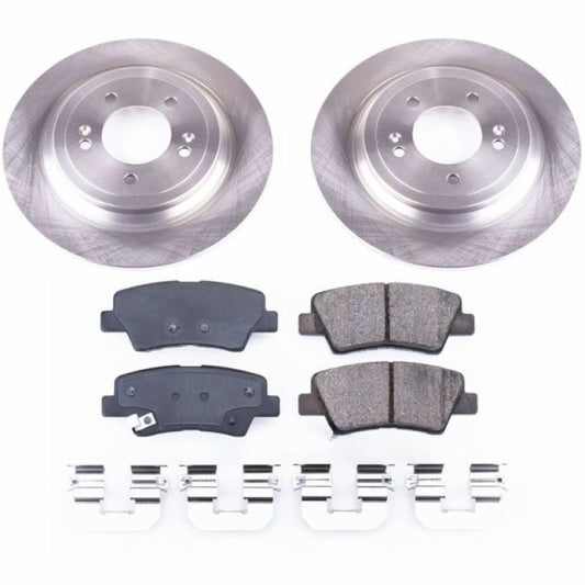 PowerStop OE rear brake kit for 2017-2018 Kia Sportage, includes brake rotors and pads for reliable stopping performance.
