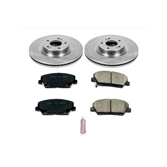 PowerStop OE front brake kit for Hyundai Genesis Coupe 2010-2016, includes brake rotors and pads for improved stopping power.