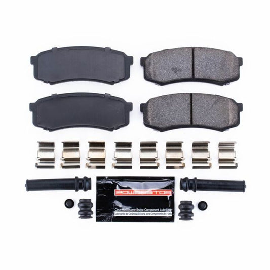PowerStop Z23 Evolution Sport brake pads for Lexus GX460 rear, showing the brake pad set with hardware included.
