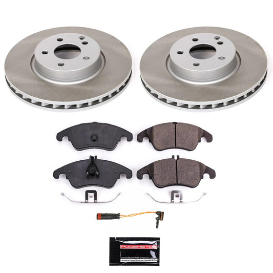 PowerStop front semi-coated rotor kit for 2016 Mercedes-Benz SLK300, performance brake rotor set with a clean, smooth surface
