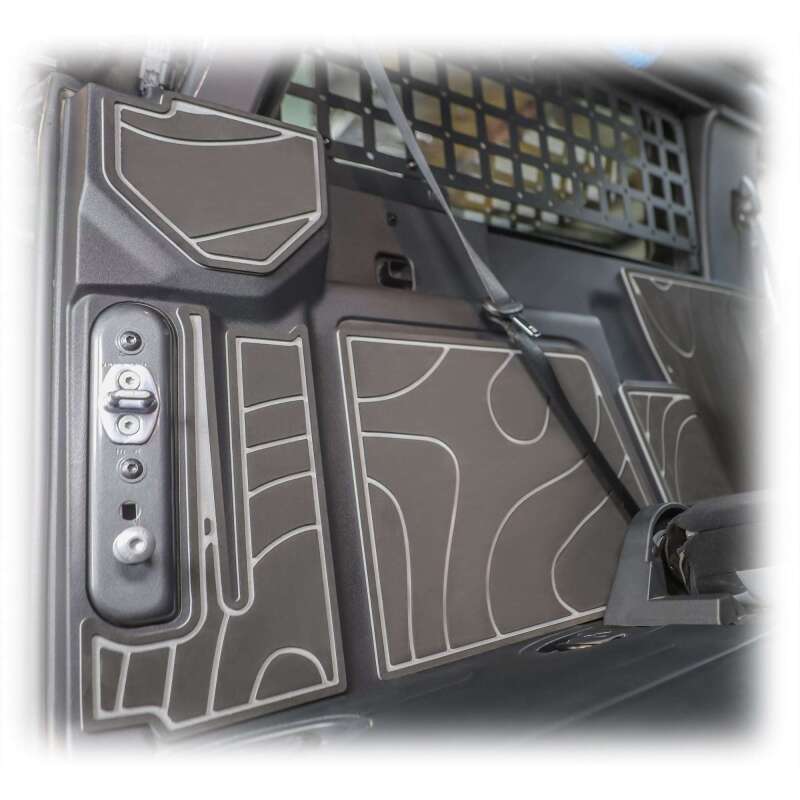TURN Offroad Ford Bronco 2021+ 2-Door cargo area foam protector kit in black, showing custom-fit foam panels for cargo organization.