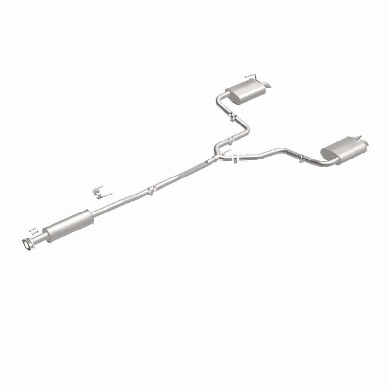 Magnaflow catback exhaust kit for Nissan Altima 2.5L, direct-fit replacement with polished stainless steel pipes and muffler.