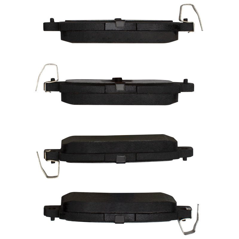 R1 Concepts Mazda CX-3 2013-2018 rear ceramic brake pads for OE replacement, showing the brake pad with metal backing plate.