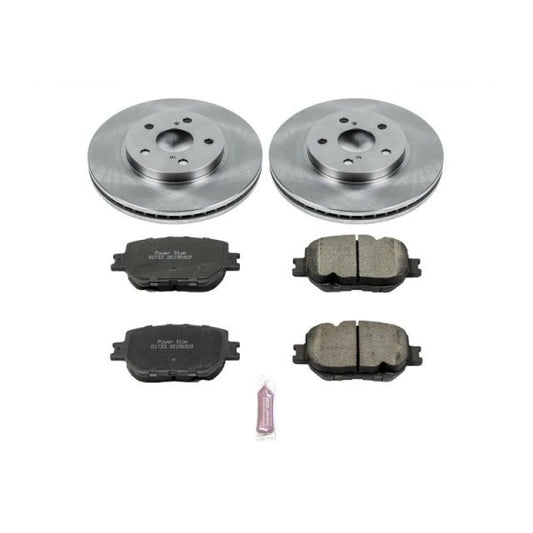 PowerStop OE brake kit for 2014-2015 Lexus IS250 front brakes, including rotors and pads, shown in the image.