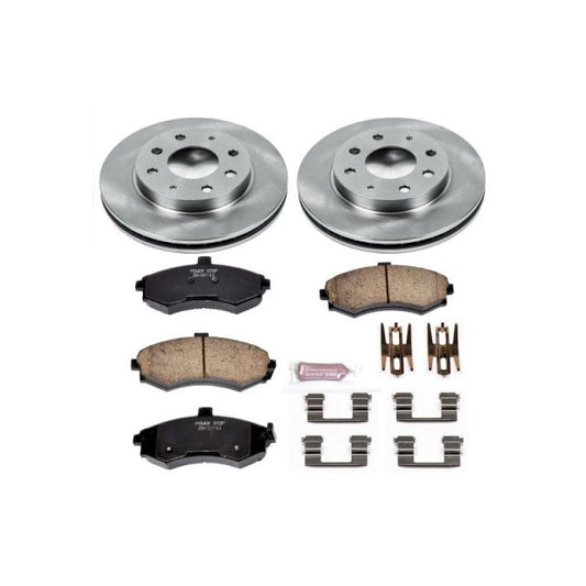 PowerStop OE front brake kit for Hyundai Elantra 2002-2005, includes brake rotors and pads for reliable stopping power