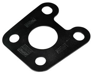 SPC Performance Fiat 500 rear camber shim, 0.50-degree camber adjustment kit, showing the metal shim and mounting hardware.