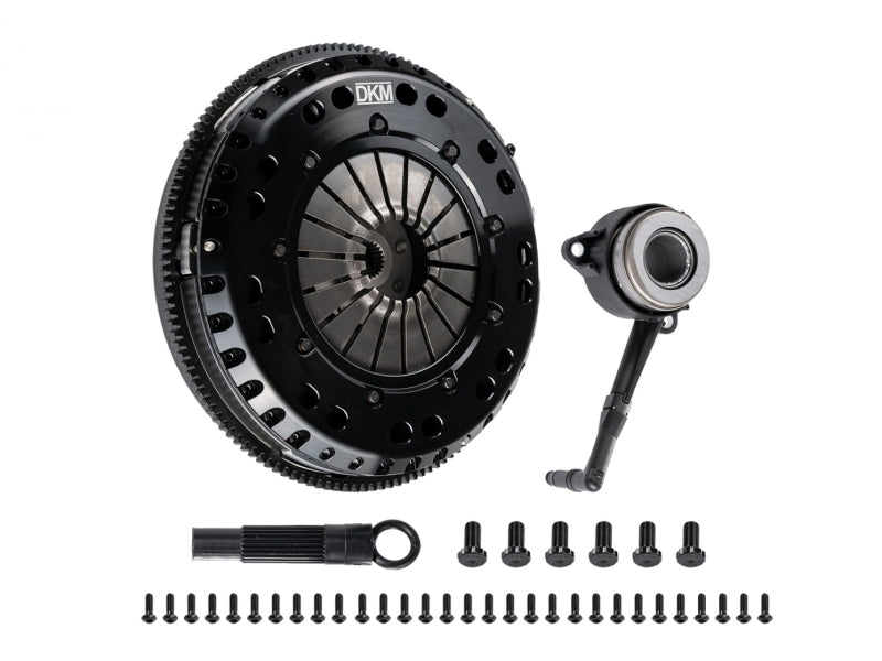 DKM Clutch 99-03 Audi A3 S3 Quattro twin disc clutch kit with flywheel, designed for high torque handling up to 660 ft/lbs.