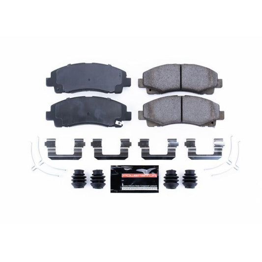 PowerStop Z23 Evolution Sport brake pads for 2015-2019 Acura TLX front, with hardware included, performance braking components.