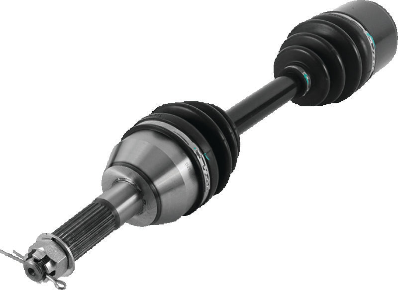 QuadBoss rear left replacement axle for 2005 Polaris Scrambler 400 4x4 ATV, showing the metal axle component.
