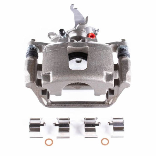 PowerStop rear left OE brake caliper with bracket for Dodge Journey 2012-2018, showing the black caliper and mounting bracket.