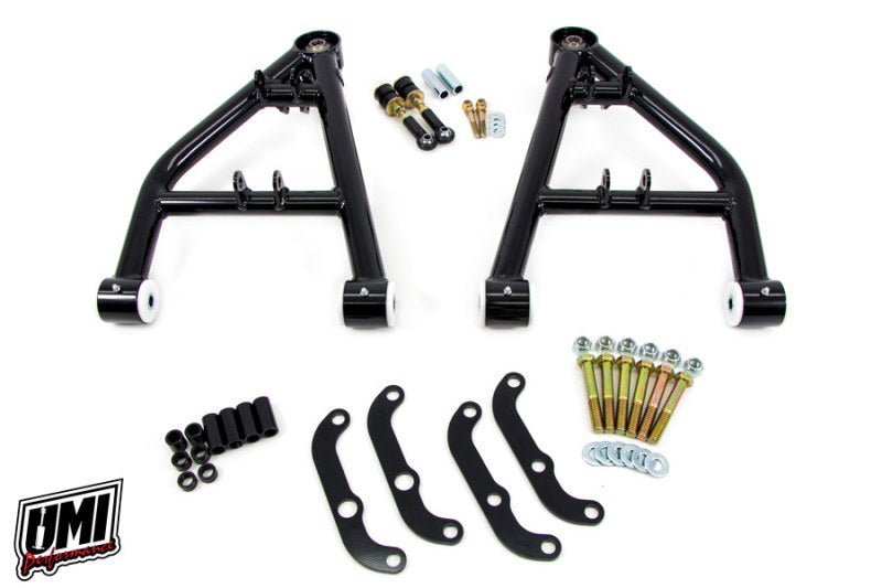 UMI Performance 64-72 GM A-Body tubular lower front control arms with tall ball joint for improved suspension and handling.