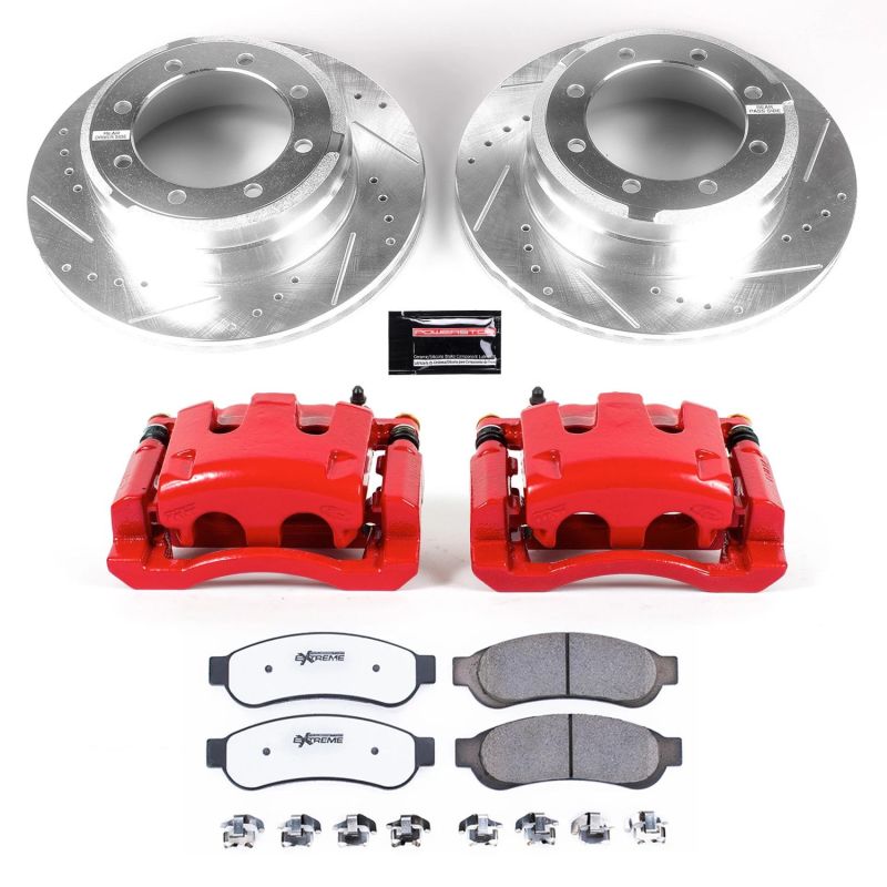 PowerStop Z36 rear brake kit for Ford F-450 Super Duty trucks, includes performance brake calipers and components.