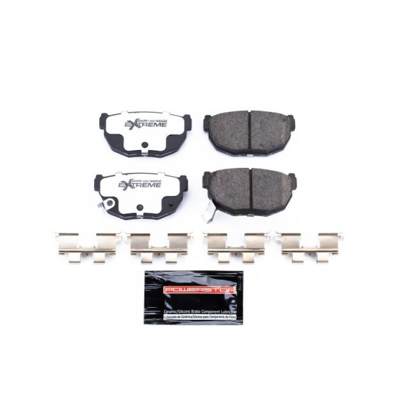 PowerStop Z26 rear brake pads for Nissan 200SX 86-88, performance street brake pads with hardware included.