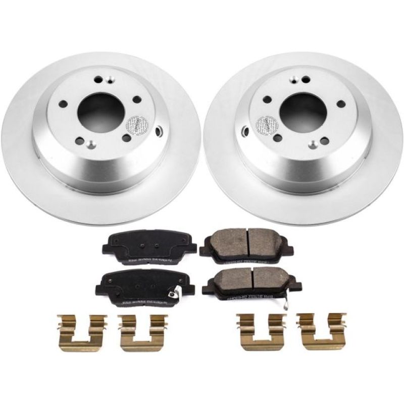 PowerStop Z17 Evolution brake kit for 2019 Hyundai Santa Fe XL rear, performance geomet coated brake components.