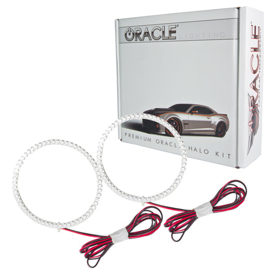 Oracle Lighting Hummer H2 03-10 LED fog light halo kit in white, showing the illuminated halo rings around the fog lights.
