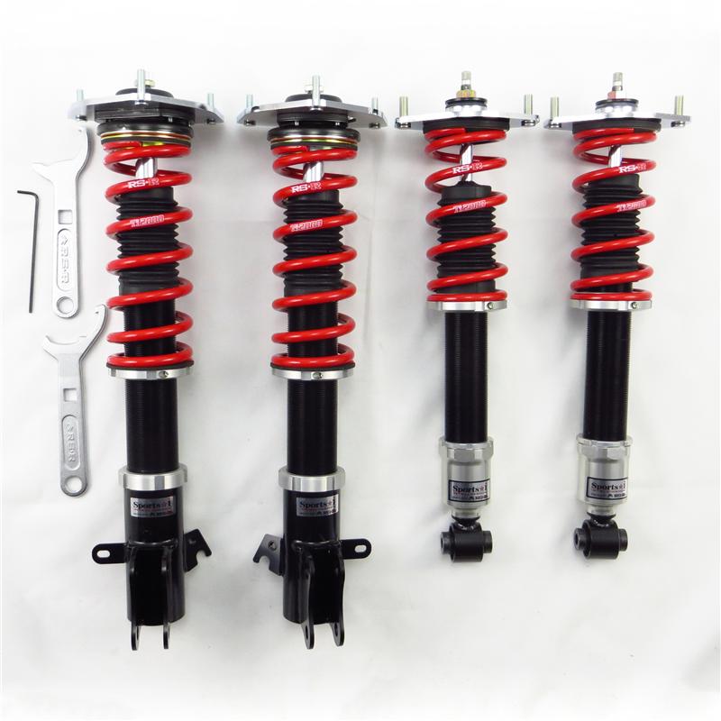 RS-R Sports-i coilovers installed on a 2014-2016 Subaru Crosstrek Hybrid GPE, showing the adjustable suspension components.