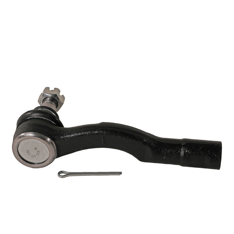 Moog front left outer tie rod for Subaru Legacy 2015-2019, shown in the image with metal ball joint and threaded end for steering connection.