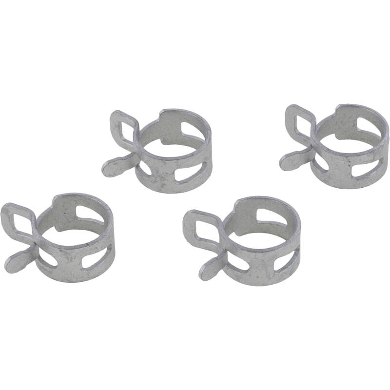 All Balls Racing hose clamps, 12mm size, 4-pack for securing hoses in automotive or motorcycle applications