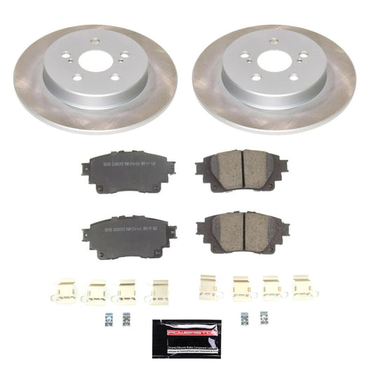 PowerStop rear semi-coated brake rotor kit for 2019-2022 Toyota Corolla, performance brake kit with blank rotors.