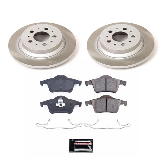 PowerStop rear semi-coated rotor kit for 2003-2007 Volvo XC70, performance brake components with a clean, solid rotor design.