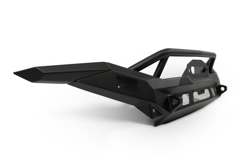 DV8 Offroad steel front bumper for Jeep Wrangler JK, JL, and Gladiator JT, featuring rugged off-road design and durable construction.