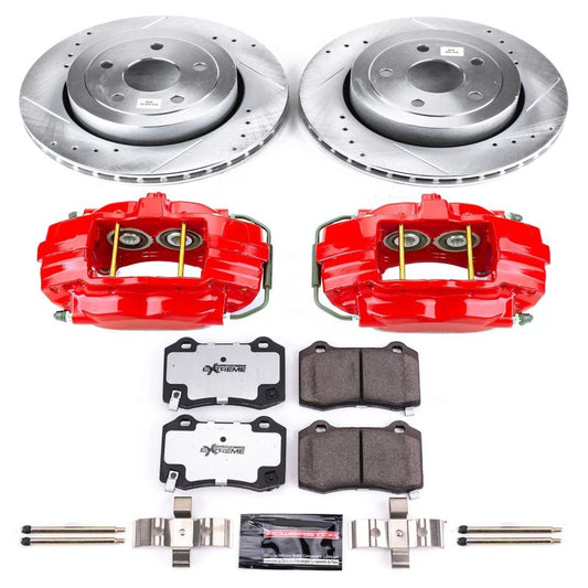PowerStop rear Z26 Street brake calipers kit for Jeep Grand Cherokee 2006-2010, featuring performance calipers with brake pads.