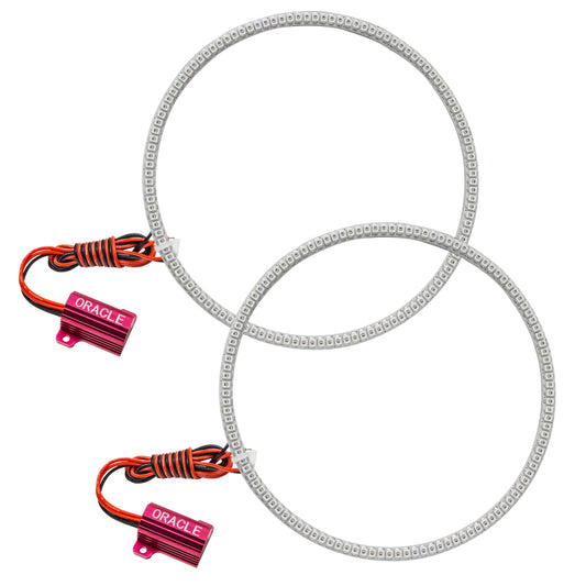 Oracle Lighting Jeep Wrangler TJ 97-06 LED waterproof halo kit with white rings for fog lights, showcasing bright, durable halo rings.