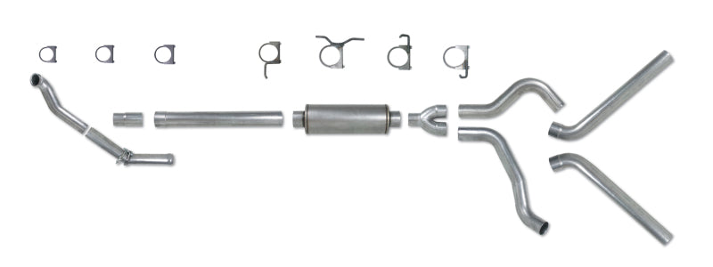 Diamond Eye Performance turbo back exhaust kit for 94-97 Ford 7.3L Power Stroke F250/F350 trucks, dual stainless steel design.
