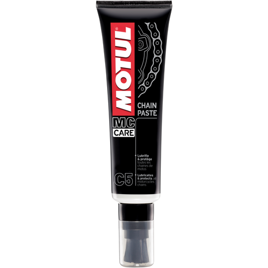 Motul C5 Chain Paste lubricant in 0.150L container, ideal for bike chains and lubricating greases.