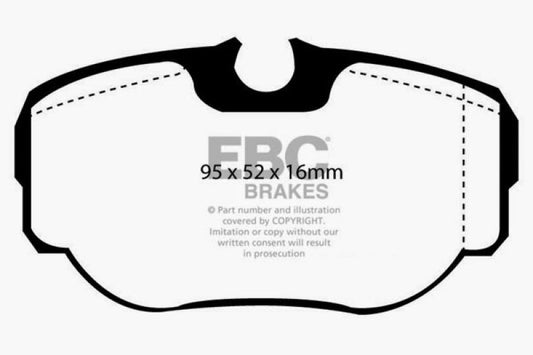 EBC Ultimax2 rear brake pads for Land Rover Discovery Series 2 4.0, OE quality brake pads with black friction material and metal backing