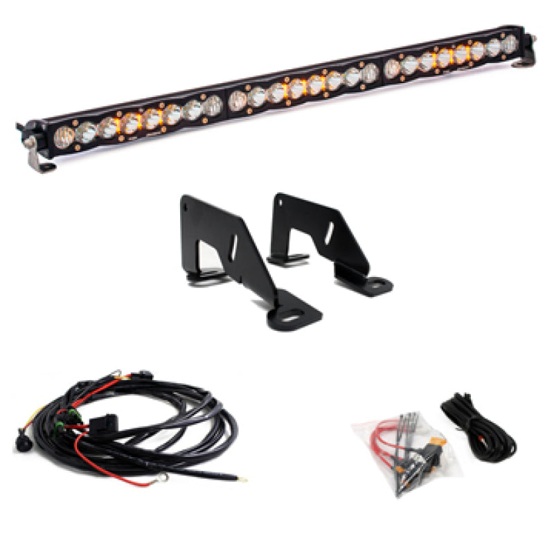 Baja Designs Polaris RZR Pro XP roof bar light kit with a 30-inch S8 LED light bar mounted on the vehicle roof.