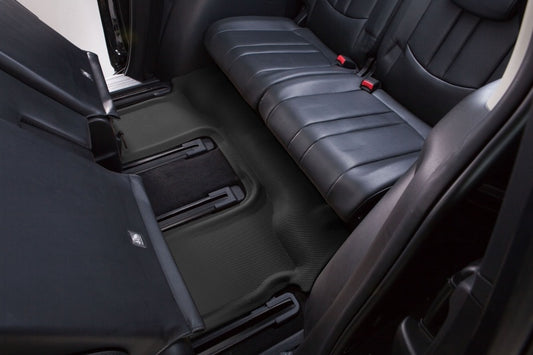 Black 3D MAXpider rubber floor mats for 2008-2020 Lexus and Toyota LX Land Cruiser third row, durable automotive interior protection.
