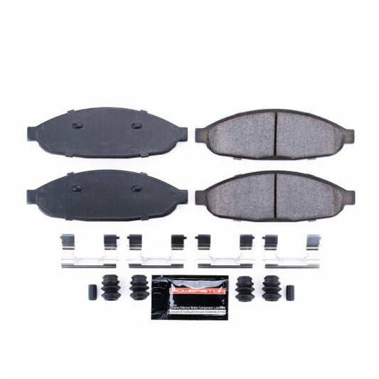 PowerStop Z23 Evolution Sport front brake pads with hardware for Chrysler Pacifica 2004-2008, performance brake replacement.