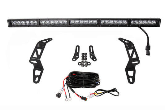 Diode Dynamics SS30 bumper bracket kit for Jeep JL Wrangler and Gladiator in white, designed for light bar installation.