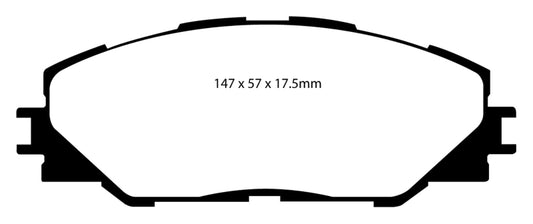 EBC Redstuff front brake pads for 2009-2010 Pontiac Vibe 2.4 2WD, performance brake pads with red friction material